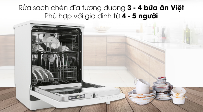 Rửa được 3 - 4 bữa ăn Việt - Máy rửa bát Electrolux ESF5206LOW 1950W